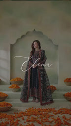 Seren – Saad Shaikh | Embroidered Organza 3-Piece Suit with Raw Silk Trouser