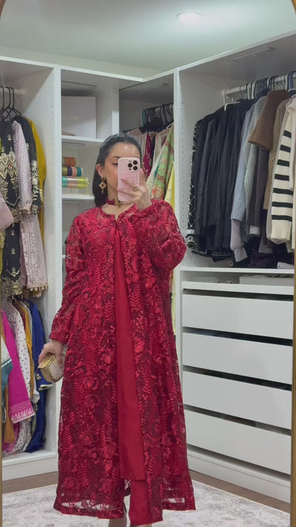 Crimson Heavy Embroidery