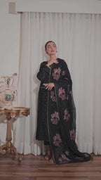Vanya | Embroidered Silk & Chiffon Formal 3-Piece Suit