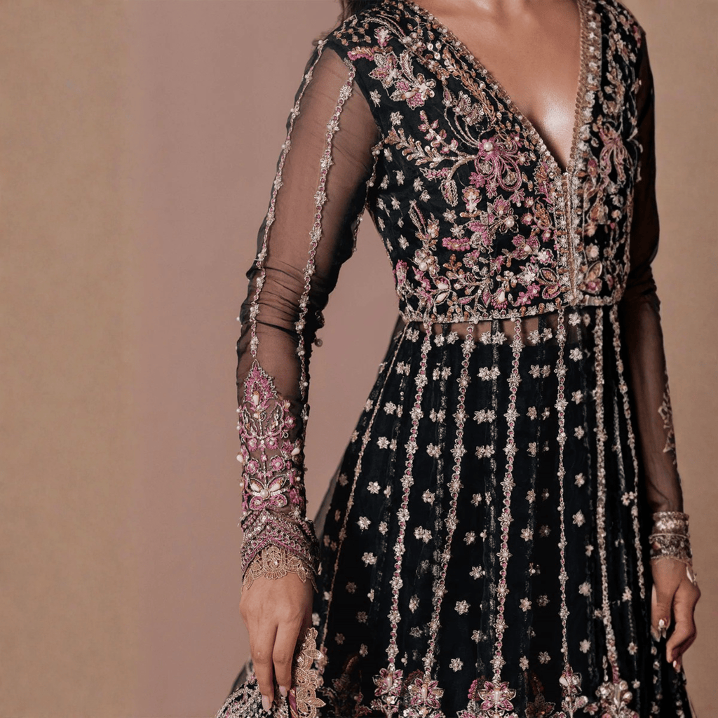 • Clothing: Embroidered/Printed suit for women - Made of best quality fabric - lawn or linen or chiffon - pure silk - Available at Najma Designs & Co. • Jewelry: Gold - plated stud earrings for