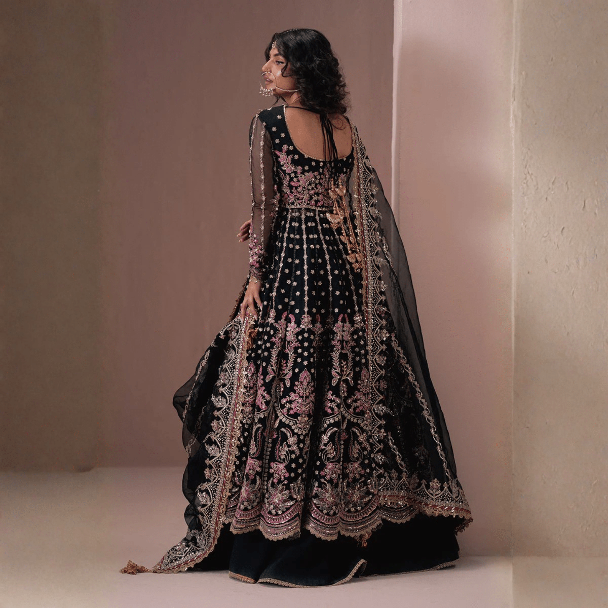 • Clothing: Embroidered/Printed suit for women - Made of best quality fabric - lawn or linen or chiffon - pure silk - Available at Najma Designs & Co. • Jewelry: Gold - plated stud earrings for