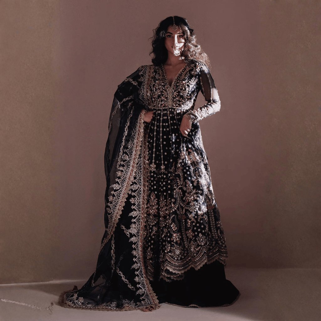 • Clothing: Embroidered/Printed suit for women - Made of best quality fabric - lawn or linen or chiffon - pure silk - Available at Najma Designs & Co. • Jewelry: Gold - plated stud earrings for