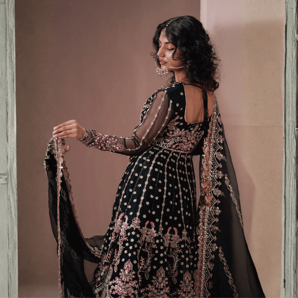 • Clothing: Embroidered/Printed suit for women - Made of best quality fabric - lawn or linen or chiffon - pure silk - Available at Najma Designs & Co. • Jewelry: Gold - plated stud earrings for