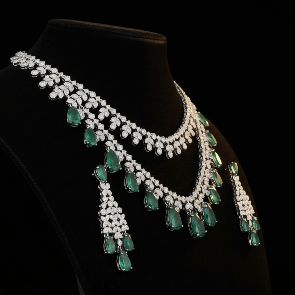 • Clothing: Embroidered/Printed suit for women - Made of best quality fabric - lawn or linen or chiffon - pure silk - Available at Najma Designs & Co. • Jewelry: Gold - plated stud earrings for