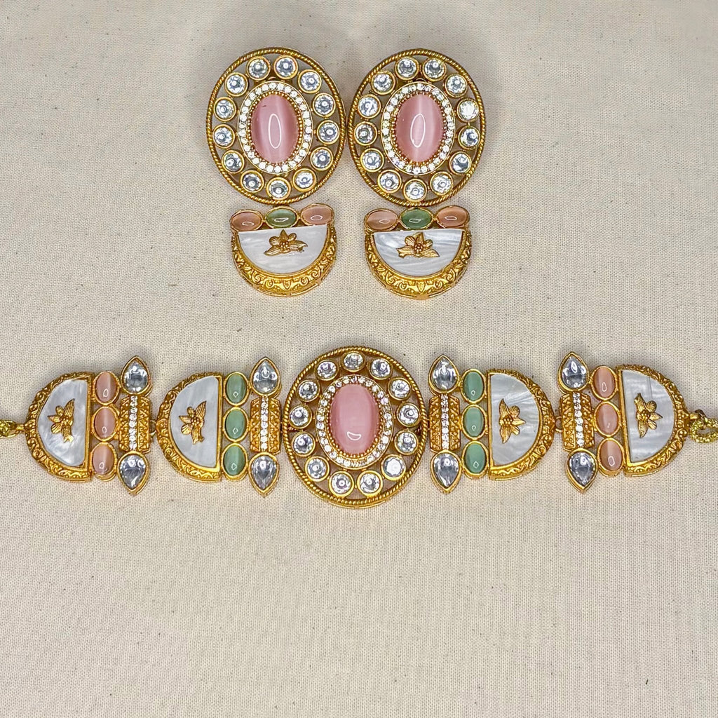 • Clothing: Embroidered/Printed suit for women - Made of best quality fabric - lawn or linen or chiffon - pure silk - Available at Najma Designs & Co. • Jewelry: Gold - plated stud earrings for