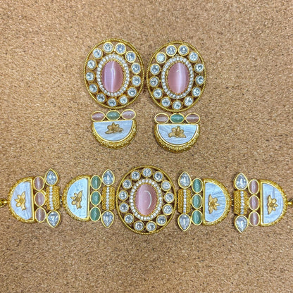 • Clothing: Embroidered/Printed suit for women - Made of best quality fabric - lawn or linen or chiffon - pure silk - Available at Najma Designs & Co. • Jewelry: Gold - plated stud earrings for