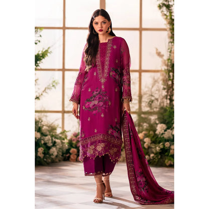 Charizma - 3-PC Stitched Embroidered Chiffon - Pink