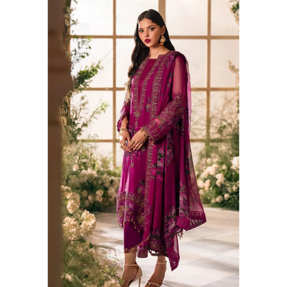 Charizma - 3-PC Stitched Embroidered Chiffon - Pink