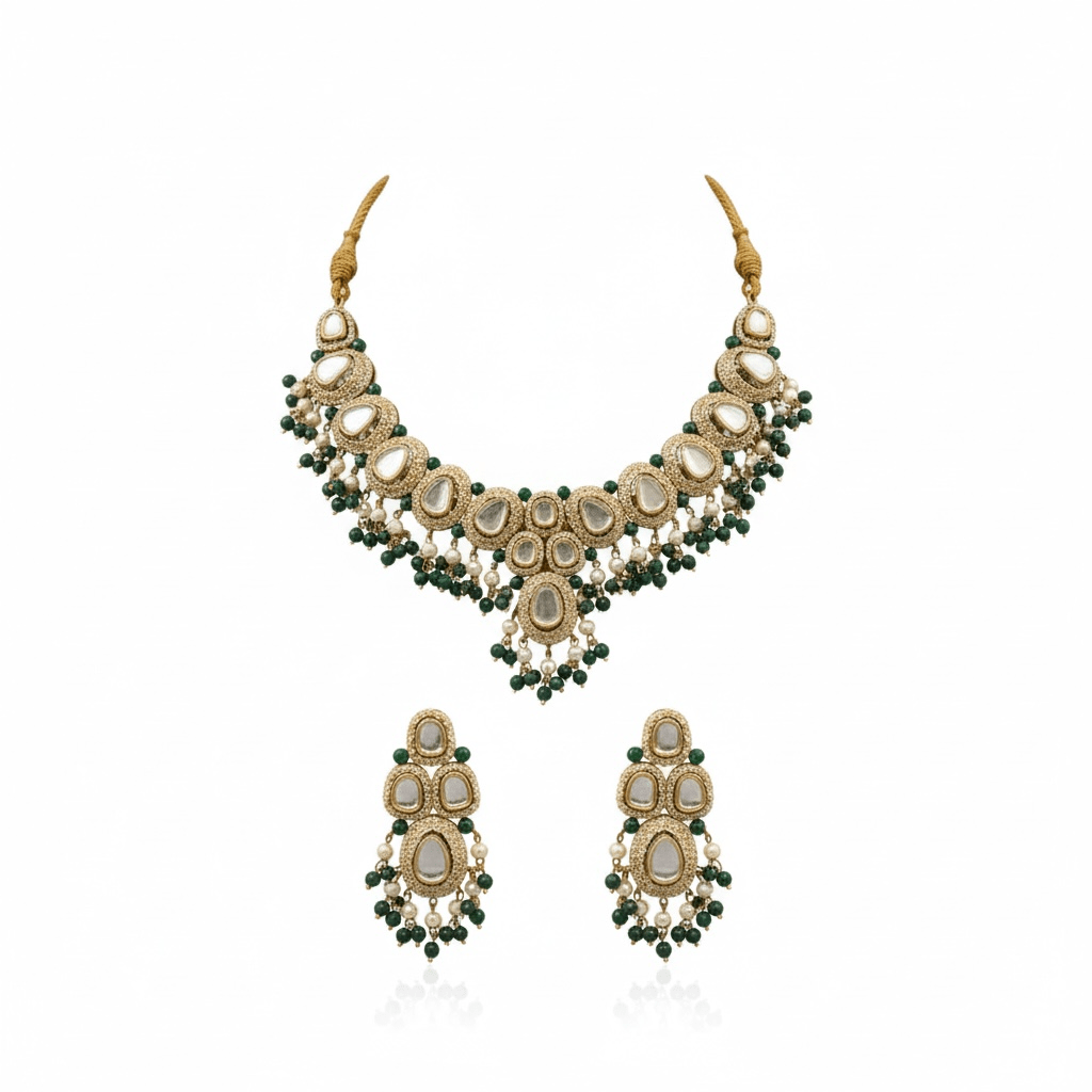 • Clothing: Embroidered/Printed suit for women - Made of best quality fabric - lawn or linen or chiffon - pure silk - Available at Najma Designs & Co. • Jewelry: Gold - plated stud earrings for