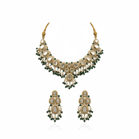 • Clothing: Embroidered/Printed suit for women - Made of best quality fabric - lawn or linen or chiffon - pure silk - Available at Najma Designs & Co. • Jewelry: Gold - plated stud earrings for