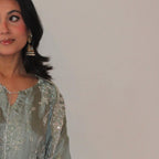 • Clothing: Embroidered/Printed suit for women - Made of best quality fabric - lawn or linen or chiffon - pure silk - Available at Najma Designs & Co. • Jewelry: Gold - plated stud earrings for