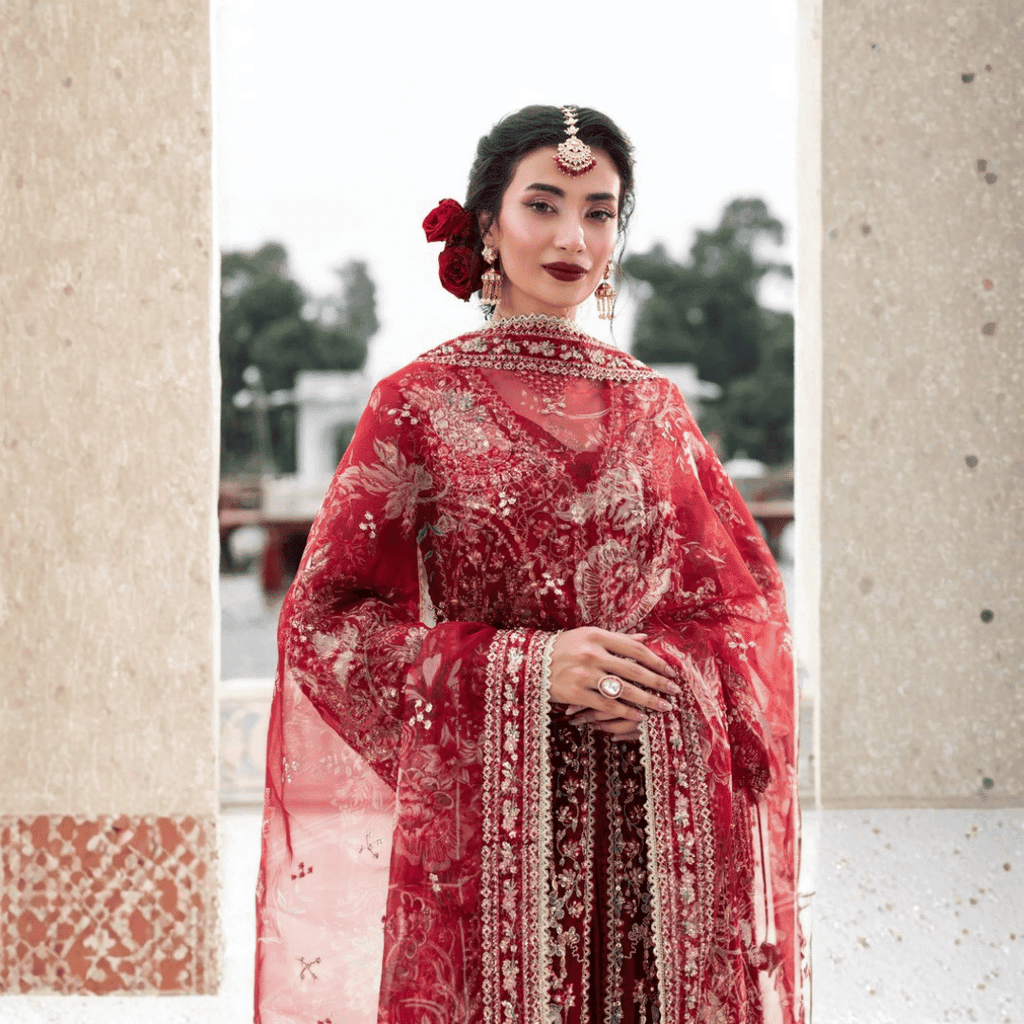 • Clothing: Embroidered/Printed suit for women - Made of best quality fabric - lawn or linen or chiffon - pure silk - Available at Najma Designs & Co. • Jewelry: Gold - plated stud earrings for