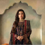 • Clothing: Embroidered/Printed suit for women - Made of best quality fabric - lawn or linen or chiffon- pure silk - Available at Najma Designs & Co. • Jewelry: Gold-plated stud earrings for