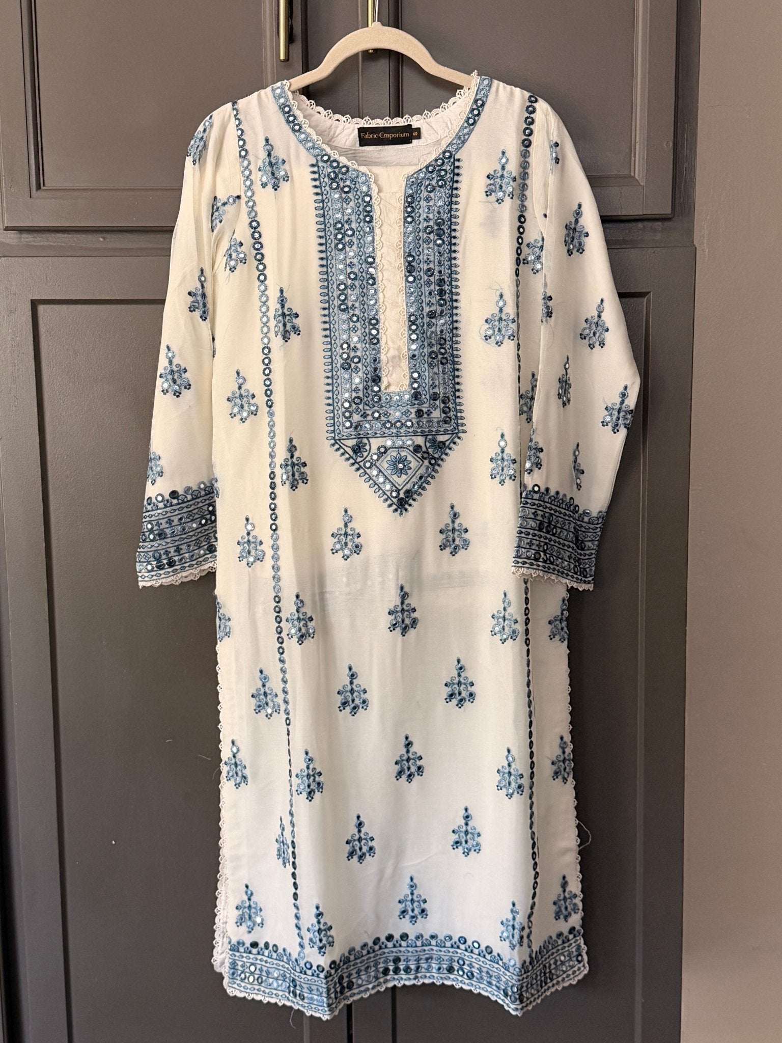 • Clothing: Embroidered/Printed suit for women - Made of best quality fabric - lawn or linen or chiffon - pure silk - Available at Najma Designs & Co. • Jewelry: Gold - plated stud earrings for