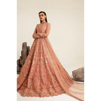 Formal, total embroidered peach color. Elegant from brand Maryum N Maria and exclusively available at Najmadesigns and Co.