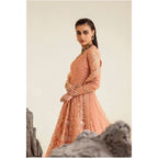 Formal, total embroidered peach color. Elegant from brand Maryum N Maria and exclusively available at Najmadesigns and Co.