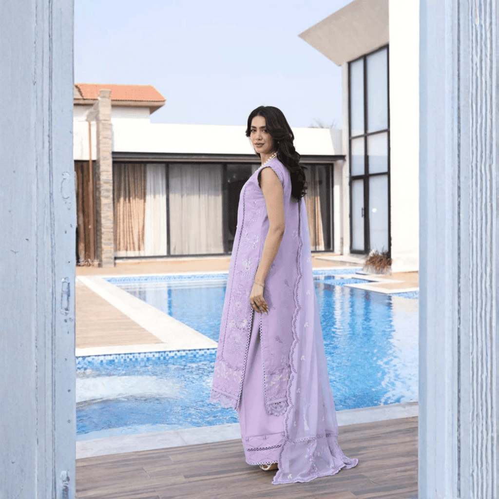 • Clothing: Embroidered/Printed suit for women - Made of best quality fabric - lawn or linen or chiffon - pure silk - Available at Najma Designs & Co. • Jewelry: Gold - plated stud earrings for