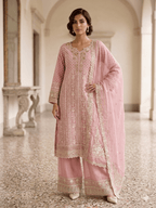 • Clothing: Embroidered/Printed suit for women - Made of best quality fabric - lawn or linen or chiffon - pure silk - Available at Najma Designs & Co. • Jewelry: Gold - plated stud earrings for