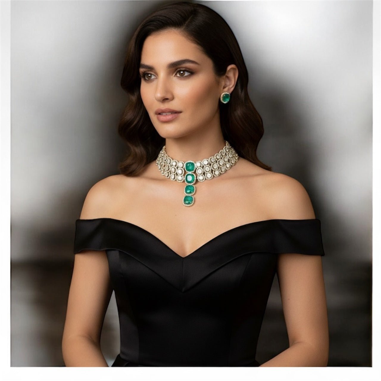 • Clothing: Embroidered/Printed suit for women - Made of best quality fabric - lawn or linen or chiffon - pure silk - Available at Najma Designs & Co. • Jewelry: Gold - plated stud earrings for