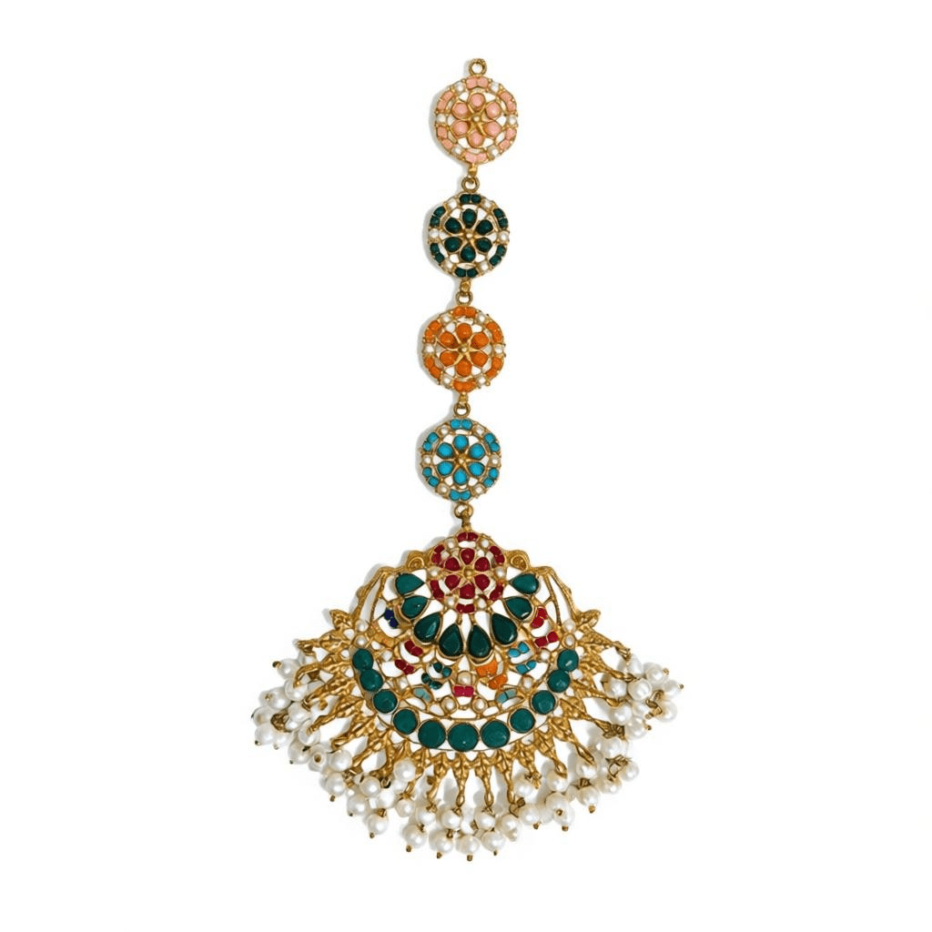 • Clothing: Embroidered/Printed suit for women - Made of best quality fabric - lawn or linen or chiffon - pure silk - Available at Najma Designs & Co. • Jewelry: Gold - plated stud earrings for