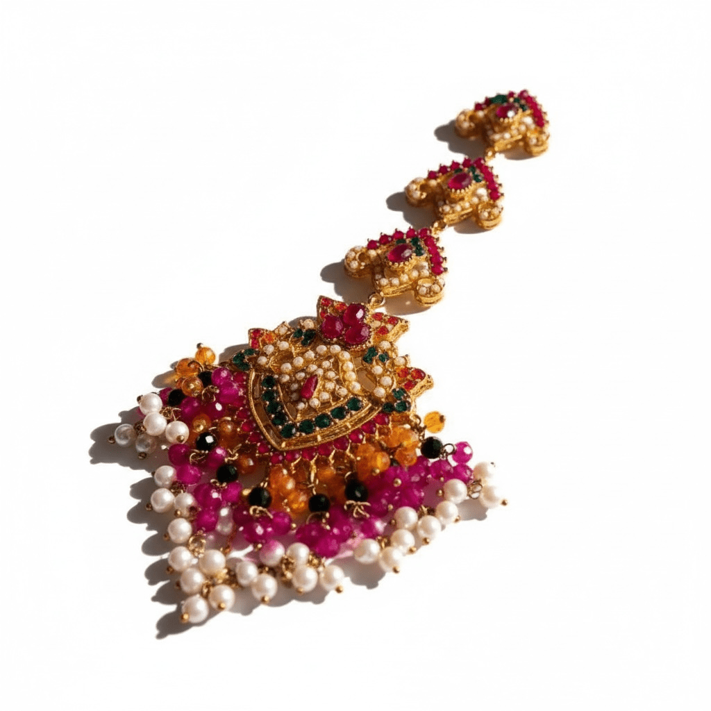 • Clothing: Embroidered/Printed suit for women - Made of best quality fabric - lawn or linen or chiffon - pure silk - Available at Najma Designs & Co. • Jewelry: Gold - plated stud earrings for