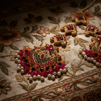• Clothing: Embroidered/Printed suit for women - Made of best quality fabric - lawn or linen or chiffon - pure silk - Available at Najma Designs & Co. • Jewelry: Gold - plated stud earrings for