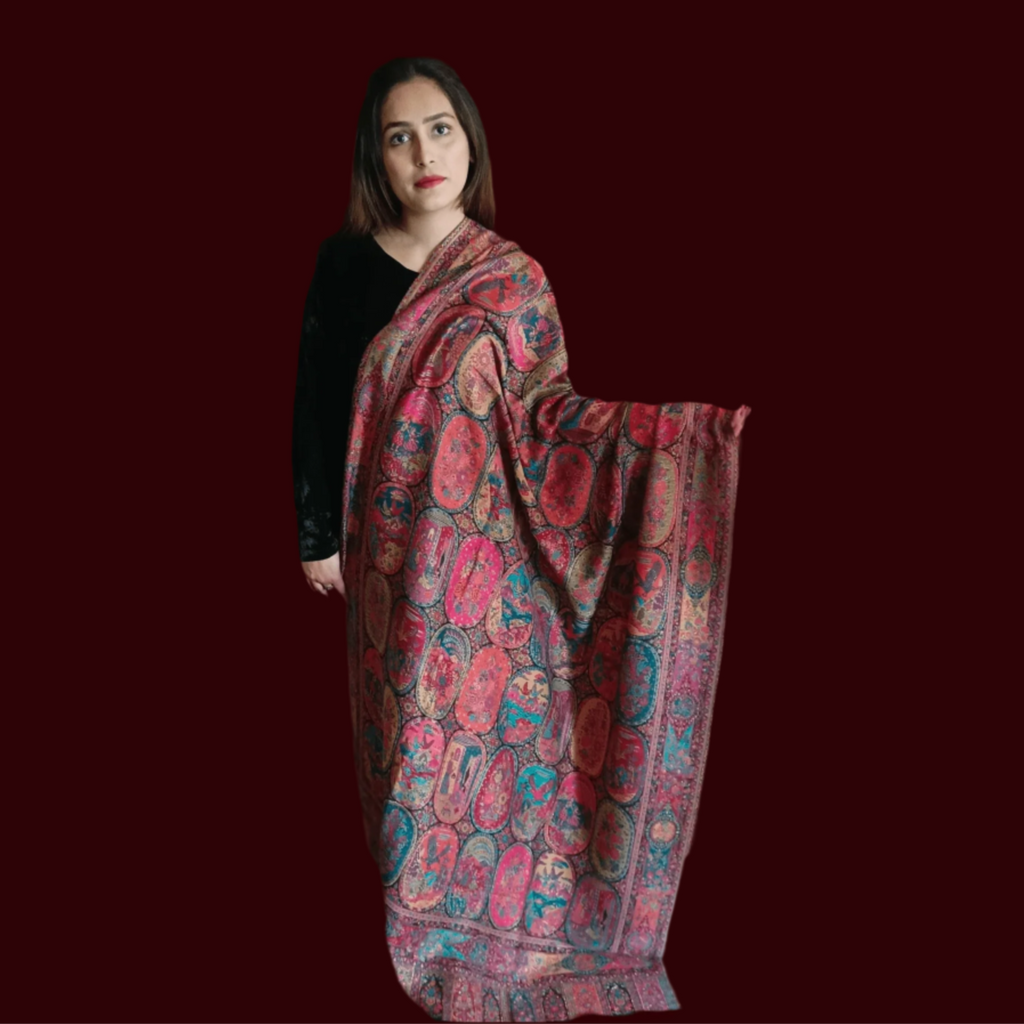 Tripple Kaani Shikargah Multi Jaal Shawl- Premium Quality - NajmaDesigns & Co.