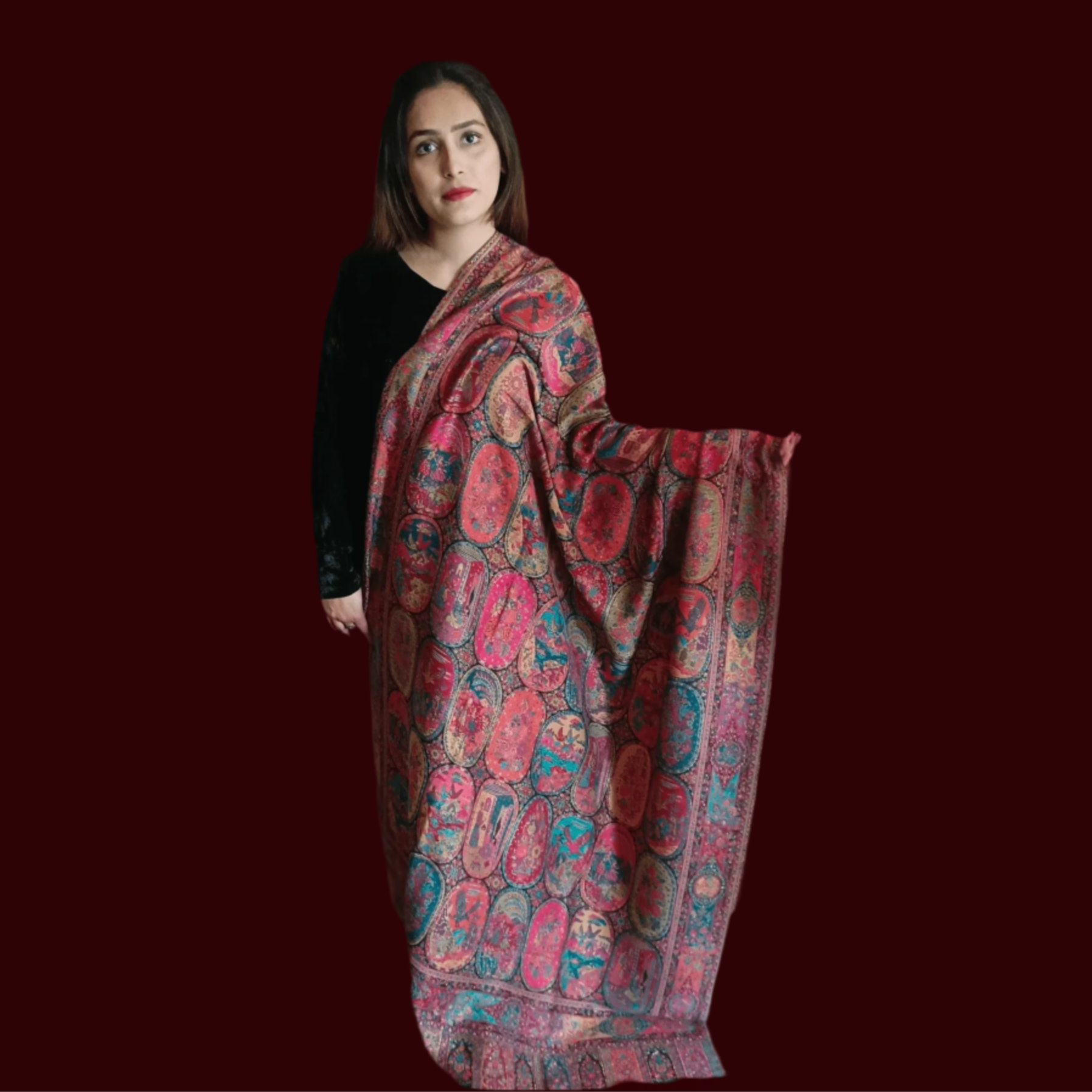 Tripple Kaani Shikargah Multi Jaal Shawl- Premium Quality - NajmaDesigns & Co.