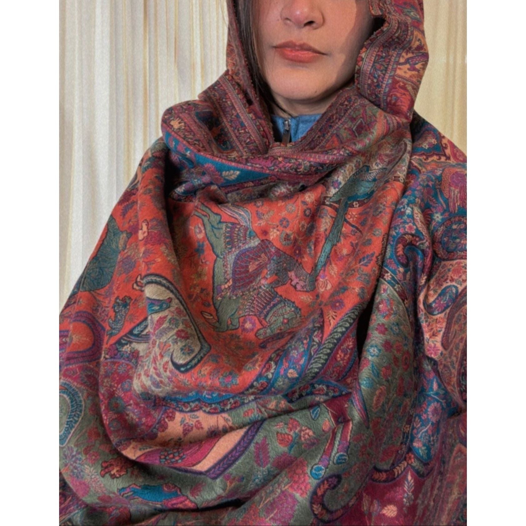 model wearing the shawl