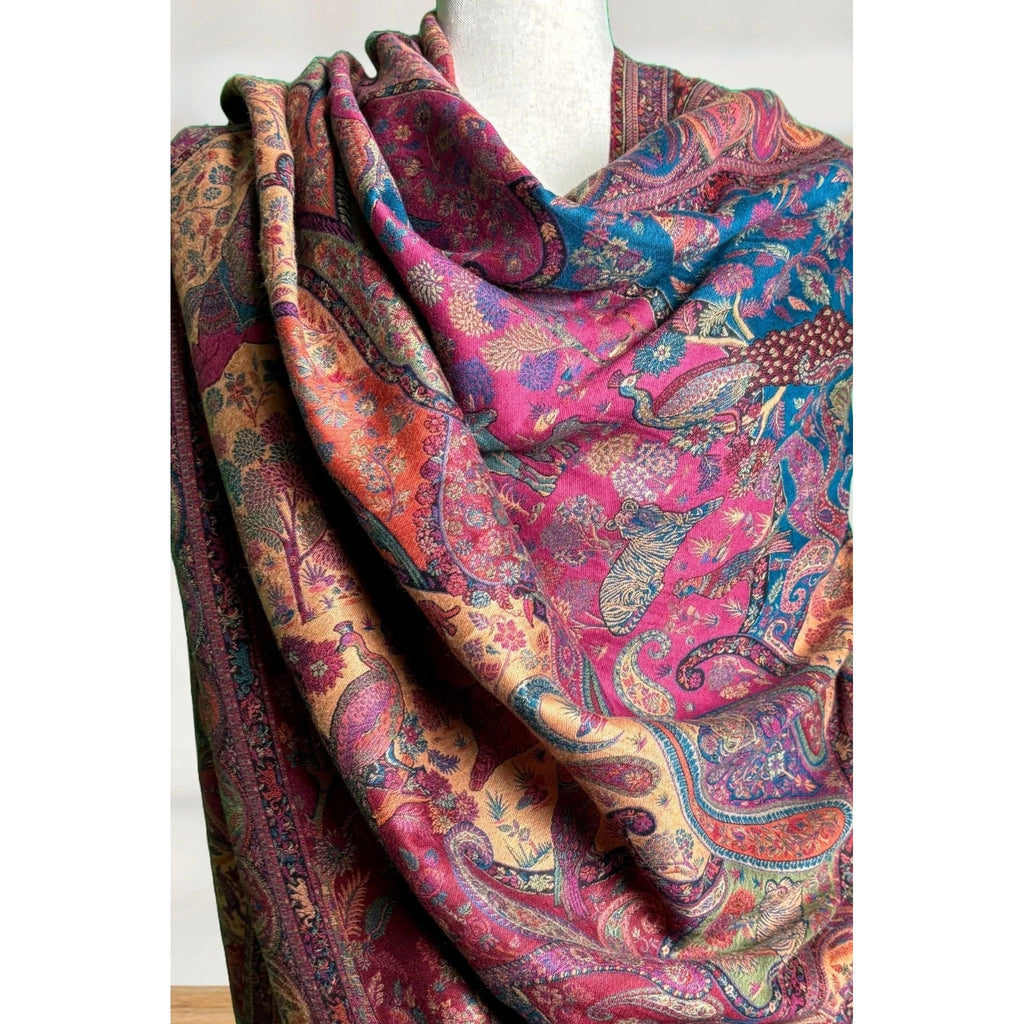 Tripple Kaani woven (Shikhargah) Pashmina Shawl- Premium Quality - NajmaDesigns & Co.