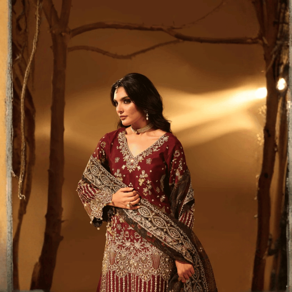 • Clothing: Embroidered/Printed suit for women - Made of best quality fabric - lawn or linen or chiffon - pure silk - Available at Najma Designs & Co. • Jewelry: Gold - plated stud earrings for