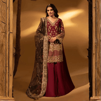 • Clothing: Embroidered/Printed suit for women - Made of best quality fabric - lawn or linen or chiffon - pure silk - Available at Najma Designs & Co. • Jewelry: Gold - plated stud earrings for