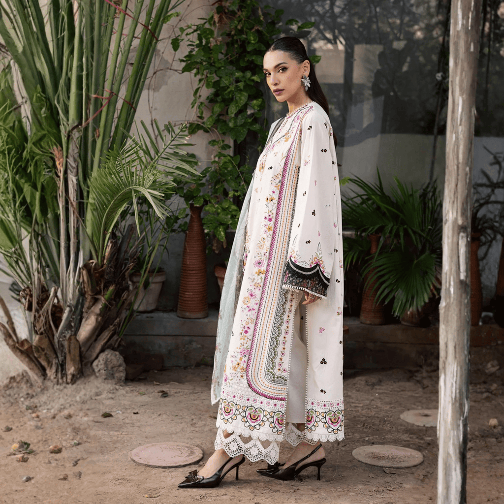• Clothing: Embroidered/Printed suit for women - Made of best quality fabric - lawn or linen or chiffon - pure silk - Available at Najma Designs & Co. • Jewelry: Gold - plated stud earrings for