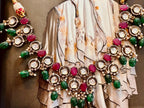 • Clothing: Embroidered/Printed suit for women - Made of best quality fabric - lawn or linen or chiffon - pure silk - Available at Najma Designs & Co. • Jewelry: Gold - plated stud earrings for