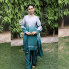 • Clothing: Embroidered/Printed suit for women - Made of best quality fabric - lawn or linen or chiffon - pure silk - Available at Najma Designs & Co. • Jewelry: Gold - plated stud earrings for