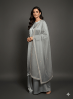 • Clothing: Embroidered/Printed suit for women - Made of best quality fabric - lawn or linen or chiffon - pure silk - Available at Najma Designs & Co. • Jewelry: Gold - plated stud earrings for