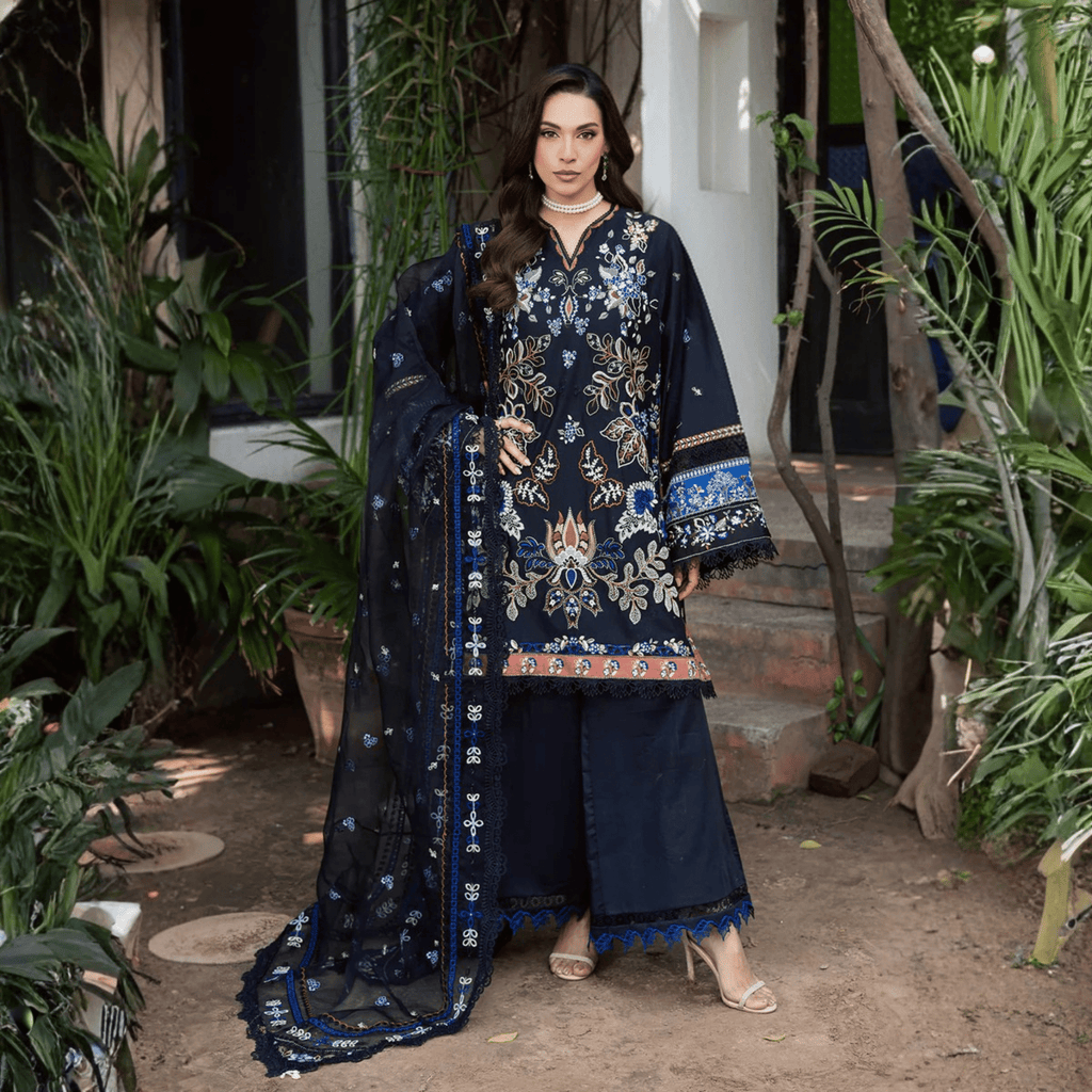 • Clothing: Embroidered/Printed suit for women - Made of best quality fabric - lawn or linen or chiffon - pure silk - Available at Najma Designs & Co. • Jewelry: Gold - plated stud earrings for